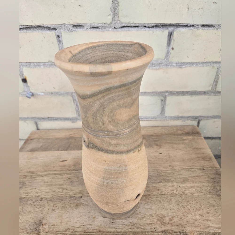 Hand Crafted Wooden Vase - Picture 1 of 8